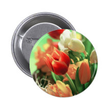 Happy Easter Tulips Pinback Buttons