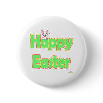 Happy Easter White Bunny buttons by holidayhearth Happy Easter White Bunny buttons