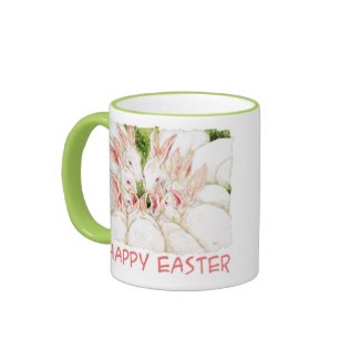 Happy Easter White Rabbit Mug zazzle_mug