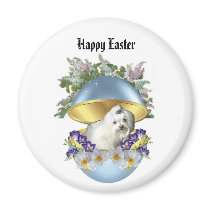 Happy Easter with a dog magnets