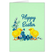 Happy Easter With Baby Chicks Cards