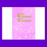 Happy Easter with Easter Flowers postcards
