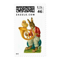 Happy Easter With French Horn postage