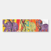 Happy Elephant Parade Bumper Sticker