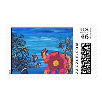 Happy Elephant postage stamp