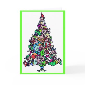 Happy Elves Tree card
