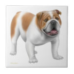 Happy English Bulldog Tile tiles