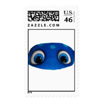 Happy Eyes Blue Cutout Postage Stamp