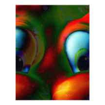 Happy Eyes Solarized Crazy Red Green Personalized Announcements