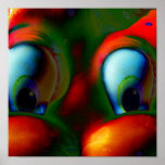 Happy Eyes Solarized Crazy Red Green Posters