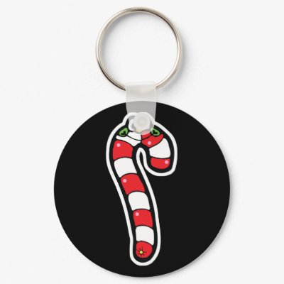 happy face candy cane keychains by doonidesigns