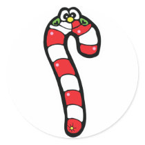 happy face candy cane stickers
