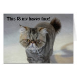 Happy Face Cat Card