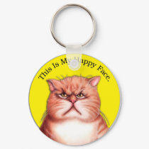 Happy Face cat keychains by gailgastfield Happy Face cat keychains