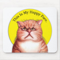 Happy Face cat mousepads by gailgastfield Happy Face cat mousepads