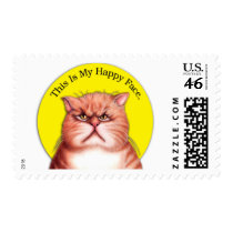Happy Face cat postage