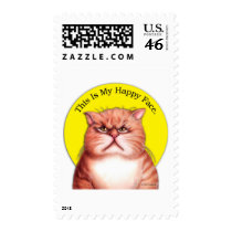 Happy Face cat postage