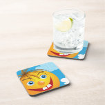 Happy face coaster personalised cork coaster