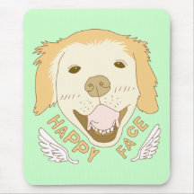 Happy Face Dog Doodle Art Mousepad