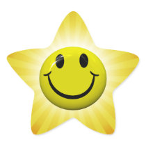 Happy Face Fun Yellow Star Stickers