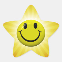 Happy Face Fun Yellow Star Stickers