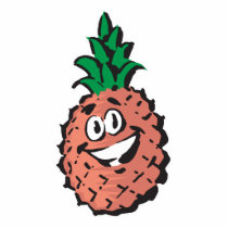 happy face pineapple photo sculptures