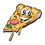 happy face pizza slice acrylic cut out