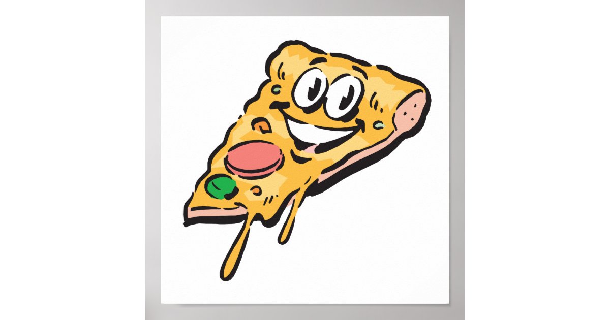 happy face pizza slice poster Zazzle