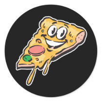 happy face pizza slice stickers