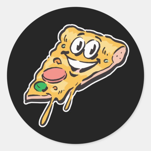 happy face pizza slice stickers Zazzle