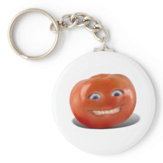 Happy Face Smiling Tomato keychain