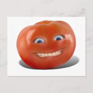 Happy Face Smiling Tomato postcard