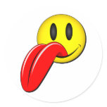 Happy Face Tongue Sticker