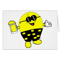 Happy Face with Beer cards by TeeZazzle Happy Face with Beer cards