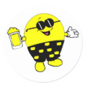 Happy Face with Beer stickers