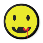 Happy Face with Fangs and Blood Tshirts magnets