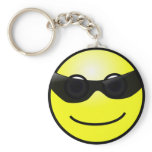 Happy Face with Sunglasses Keychain