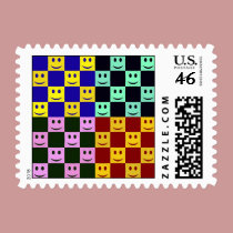 Happy Faces in Squares stamps