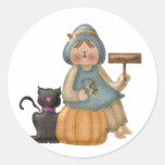 Happy Fall Scarecrow Round Sticker
