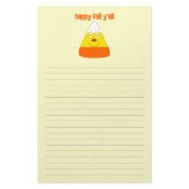 Happy Fall y'all candy corn lined stationary stationery