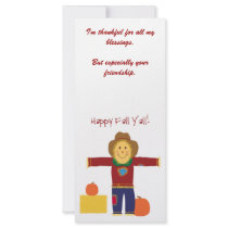 Happy Fall Y'all: Scarecrow Thanksgiving cards. rack cards by holidaywhimsy Happy Fall Y'all: Scarecrow Thanksgiving cards. rack cards