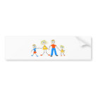 standard_bumpersticker - Happy cartoon caucasian family holding hands. Illustration available on various gifts and products.