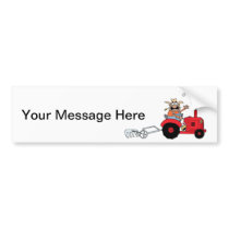 Happy Farmer using a Tractor Bumper Stickers
