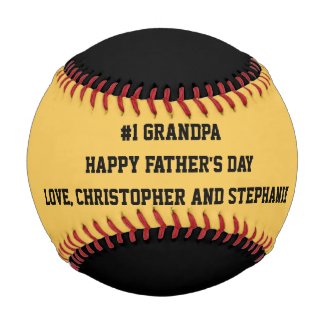 Happy Father's Day Baseball, #1 Grandpa, Custom