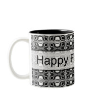 happy fathers day black white coffee mug