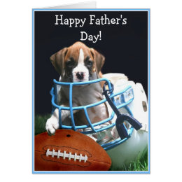 Happy Father's Day boxer puppy greeting card