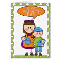 happy father's day (boy/girl/boy twins) cards