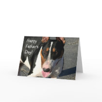 Happy Father's Day Bull Terrier greeting card