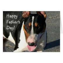 Happy Father's Day Bull Terrier greeting card
