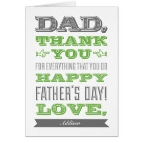 Happy Father's Day Custom Card Card